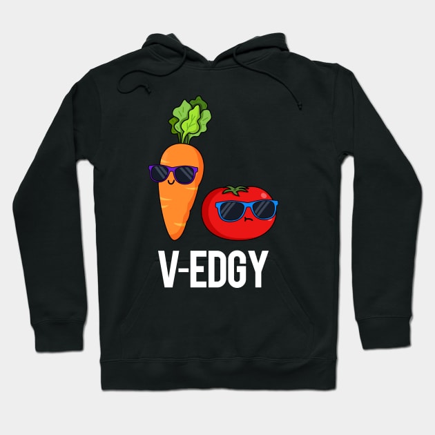 V-Edgy Cute Veggie Pun features a cool carrot and tomato looking edgy in their sunglasses Hoodie by punnybone